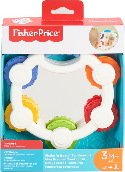 Actual product image Fisher-Price Shake 'n Beats Tambourine (French, Italian, English, Spanish, Finnish, Dutch, Greek, German)