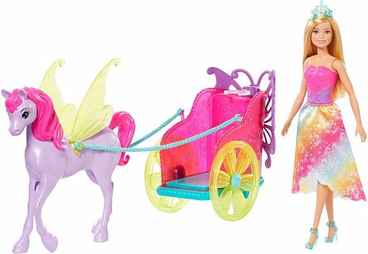 Barbie Dreamtopia Prinzessin Puppe, Pegasus und Kutsche