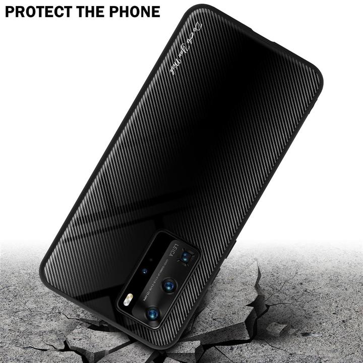 Actual product image Cadorabo TPU Striped Glass Cover (Huawei P40 Pro+)