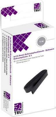 Tru Components 8435128 Heat shrink tubing without adhesive Black 12 mm shrink rate 2 1 1 (1 x)