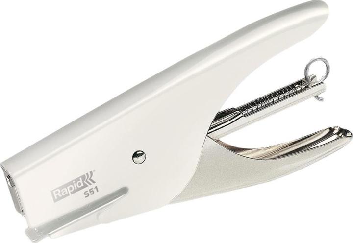 Rapid Retro Classic S51, 15 feuilles, acier inoxydable, blanc, Clinch standard, 21/4, métal, 80 g/m (15 feuilles)
