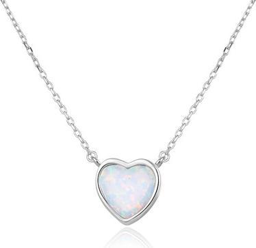 Produktbild Beneto Romantic silver necklace with synthetic opal AGS817 / 45L (L)