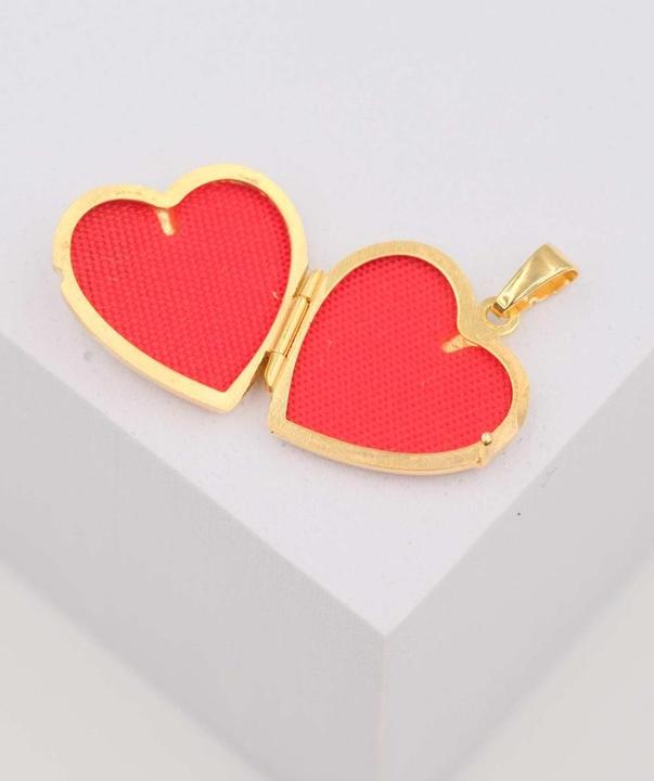 Image du produit Muau Pendant medallion bicolor yellow/white gold 750 heart 23x18mm (750, Or jaune 18 carats, Or blanc)