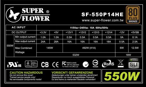 Actual product image Super Flower Amazon Sf-550p14he (550 W)
