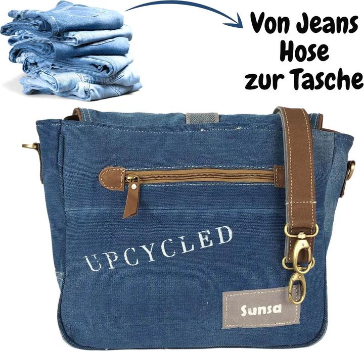 Produktbild Sunsa Jeanstasche Schultertasche Handtasche Schule Upcycling No.62