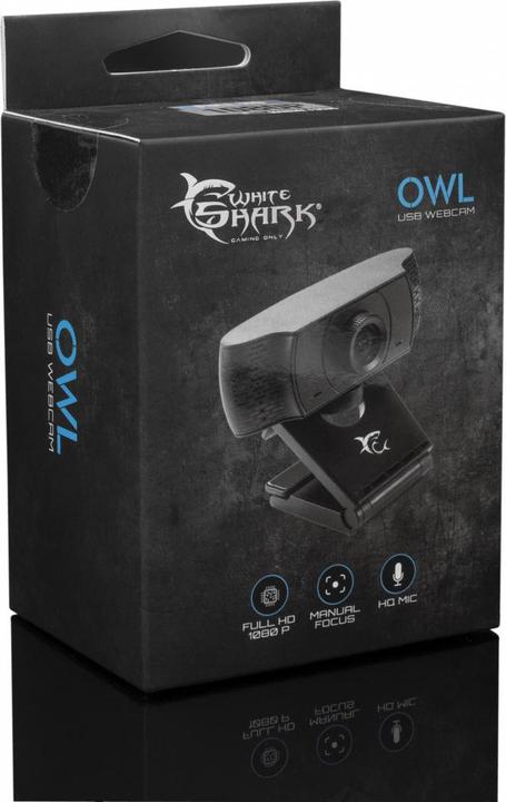 Produktbild White Shark Webcam Owl, FULL HD sensor, CMOS 2.0 Mpix, SONIX 2279 + 2053, Noise reduction (2.10 Mpx)