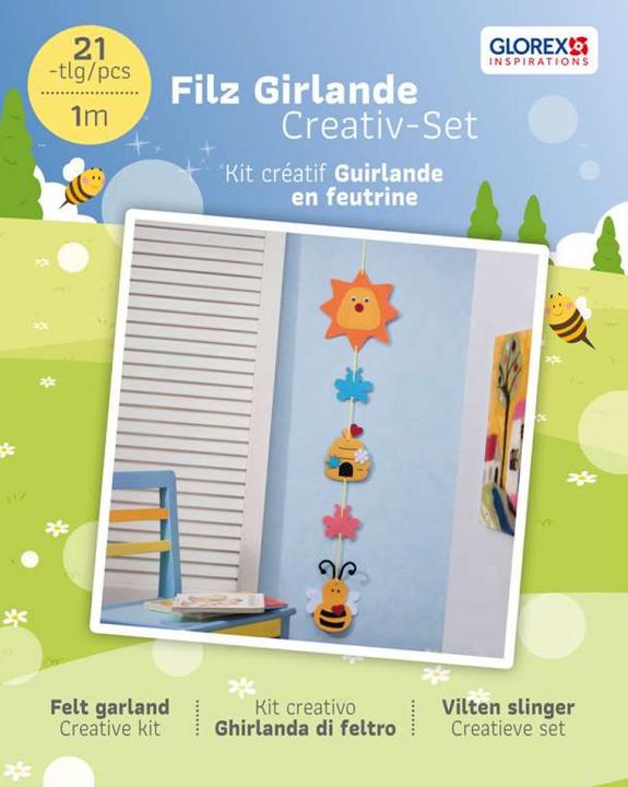 Produktbild Glorex DIY Filz Girlande Biene, 1m 21tlg.