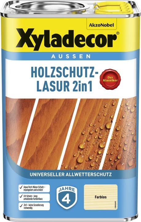 Produktbild Xyladecor Holzschutz-Lasur Farblos 4 L (Farblos, 4 l)