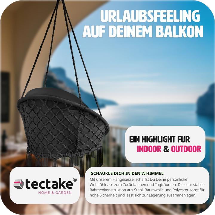 Produktbild tectake Hängesessel Samira (150 kg)
