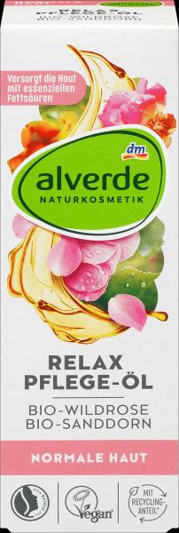 Immagine prodotto dm alverde Olio Relax Care Rosa Selvatica Biologica, Olivello Spinoso Biologico (Olio corpo, 100 ml)