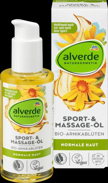 Immagine prodotto dm alverde Olio per massaggi sportivi Fiori di Arnica Biologici (Olio corpo, 100 ml)