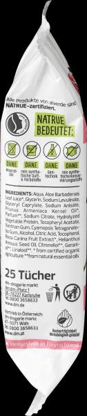 Actual product image dm alverde Organic Wild Rose Cleansing Wipes (Cleaning cloths)