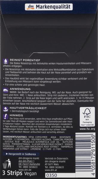 Produktbild dm Balea Nosestrips mit Aktivkohle