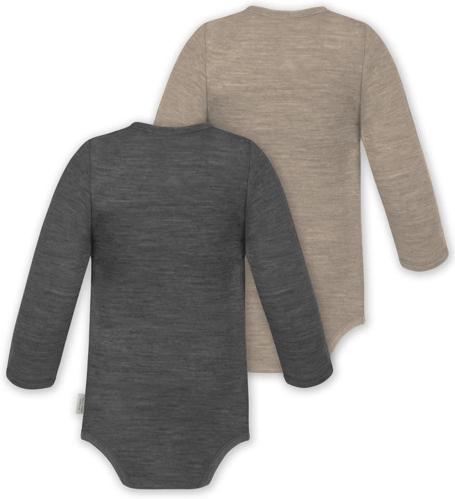 Actual product image Normani 2-pack baby merino bodysuit long sleeve "Auckland" - 9373 (80)