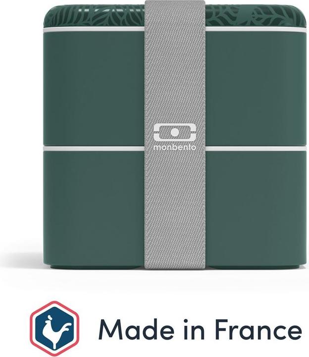 Monbento Large Bento Box MB Square Jungle with Compartments Made in France - Leakproof Lunch Box for Work/Sch