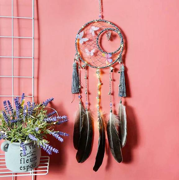 Actual product image Cover-Discount DIY Dreamcatcher LED Butterflies Craft Set