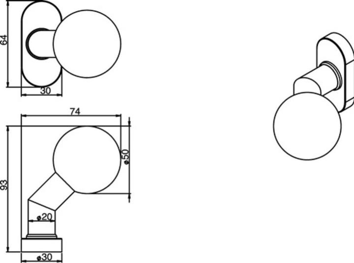 Actual product image Intersteel Profile door knob Material stainless steel 304 fixed (Door knob)