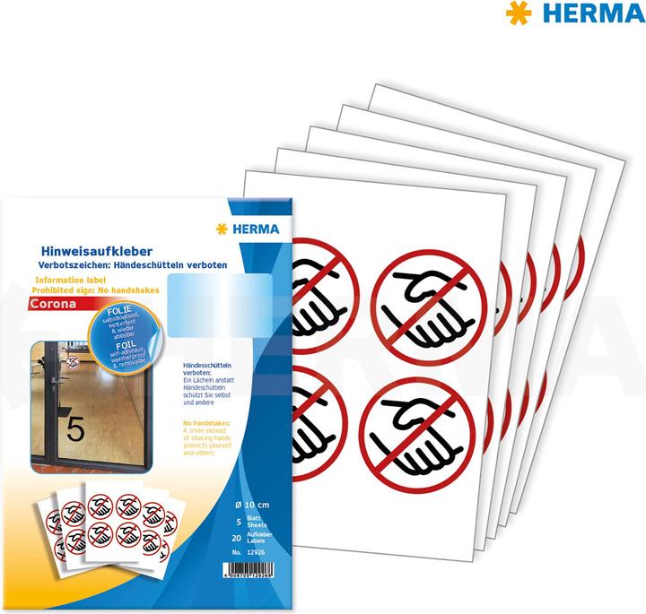 Actual product image HERMA Information label