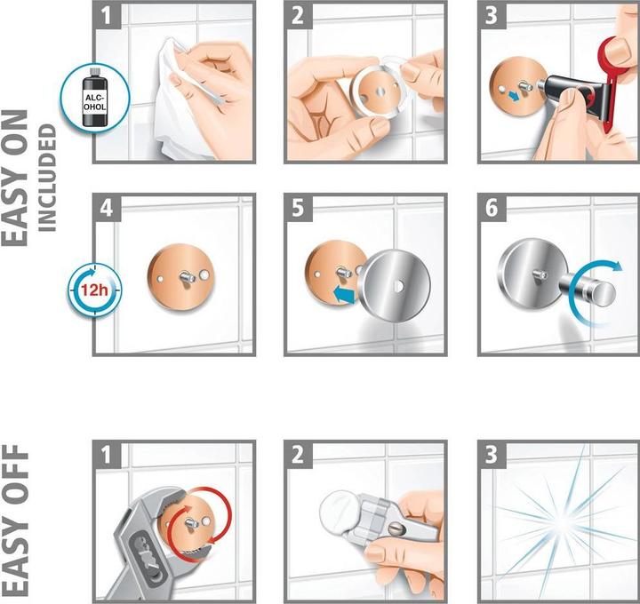Image du produit tesa LOXX Porte-serviettes à deux bras avec solution adhésive sans perçage