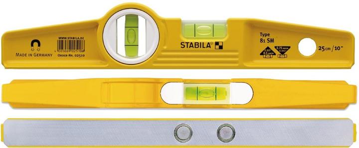 Actual product image Stabila Spirit level Type 81 SM Torpedo Rare earth magnetic system (25 cm)