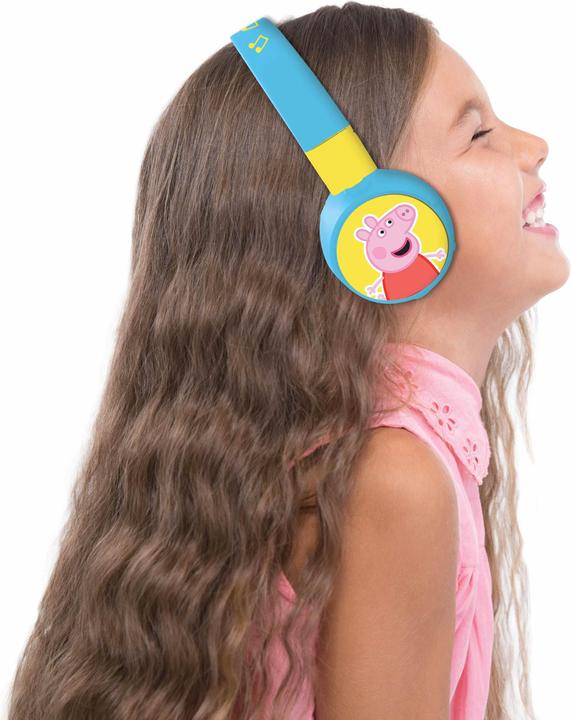 Produktbild Lexibook Peppa Wuz Kopfhörer für Kinder, 2 in 1 Bluetooth und Kabelanschluss, faltbar, Lautstärkebegrenzung