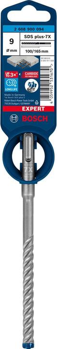 Productafbeelding Bosch Professional Zubehör Expert SDS plus-7X klopboormachine, 9 x 100 x 165 mm (9 millimeter)