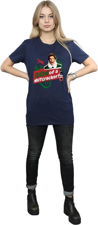 Actual product image Elf Womens/Ladies Son Of A Nutcracker Cotton Boyfriend T-Shirt (S)