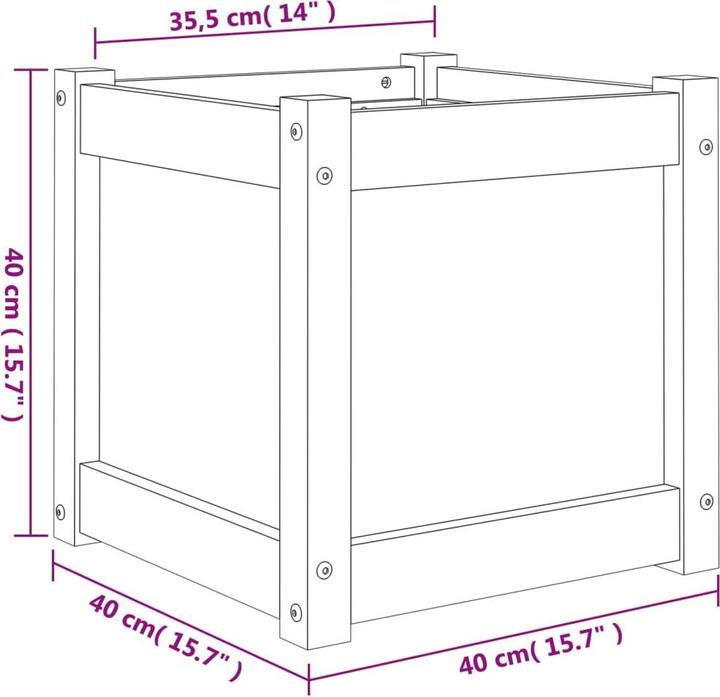 Immagine prodotto VidaXL Fioriera 40x40x40 cm in legno massiccio di abete Douglas, materiale