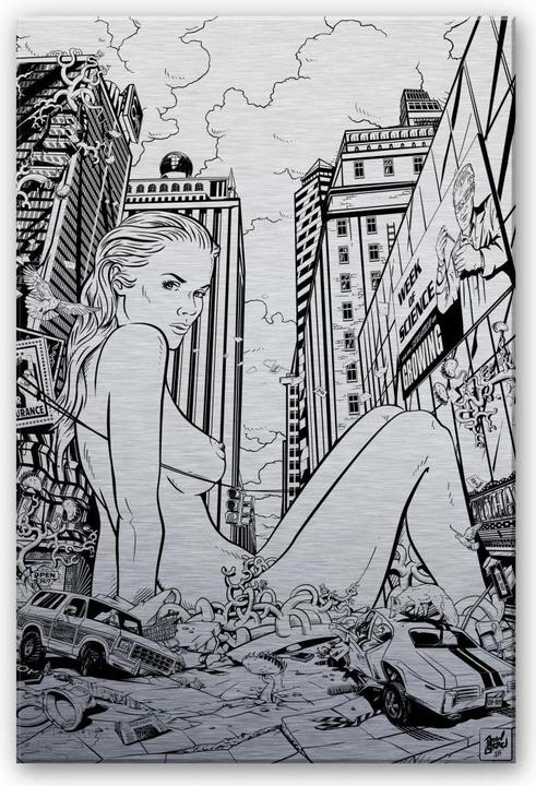 Produktbild Trenddeko Alu Dibond-Silbereffekt - Drawstore - Desaster Pin Up Plants (75 x 120 cm)