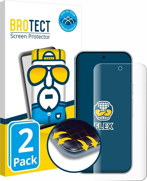 Produktbild BROTECT Fullscreen Schutzfolie Displayschutz Folie Klar Transparent (2 Stück, Google Pixel 9 Pro XL)