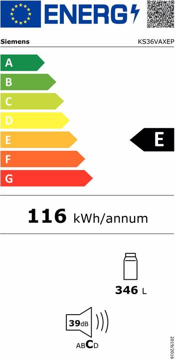 Energie-Label Siemens KS36VAXEP (346 l)