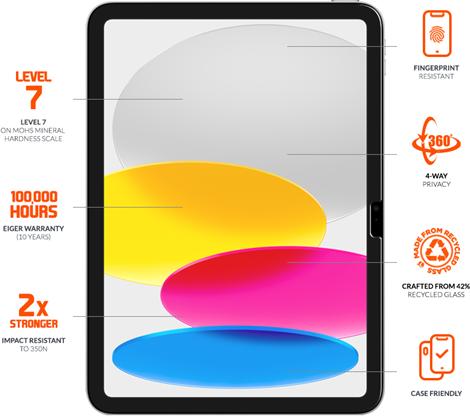 Immagine prodotto Eiger Mountain Black Privacy 360 (1 Pezzo/i, iPad 2025 (11a generazione), iPad 10.9 (2022))