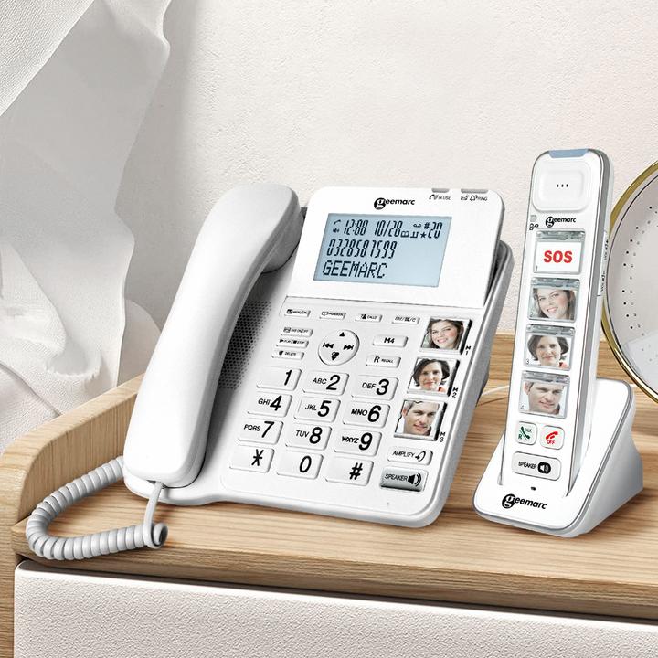 Produktbild Geemarc AMPLIDECT COMBI-PHOTO 295 Schnurgebundenes Seniorentelefon Anrufbeantworter, Foto-Tasten Beleuchtete