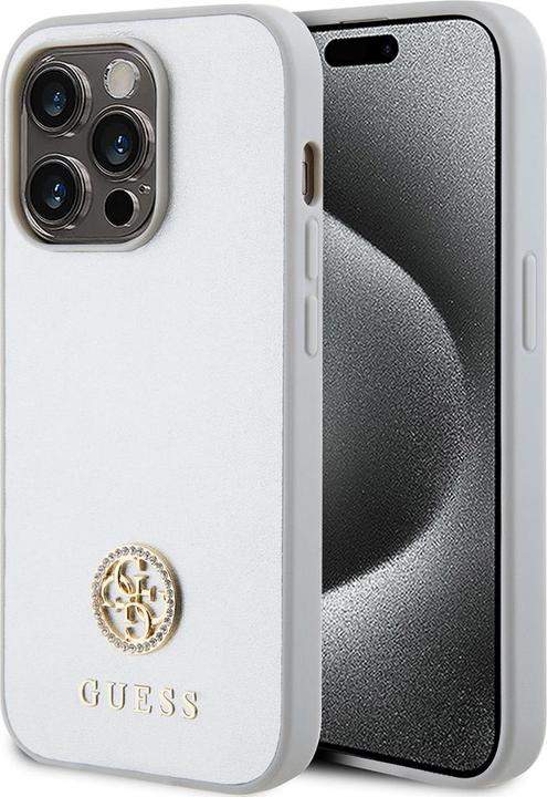 Immagine prodotto Guess GUHCP15LPS4DGPS Custodia rigida iPhone 15 Pro 6.1" srebrny/argento con logo in metallo strass (Apple iPhone 15 Pro)
