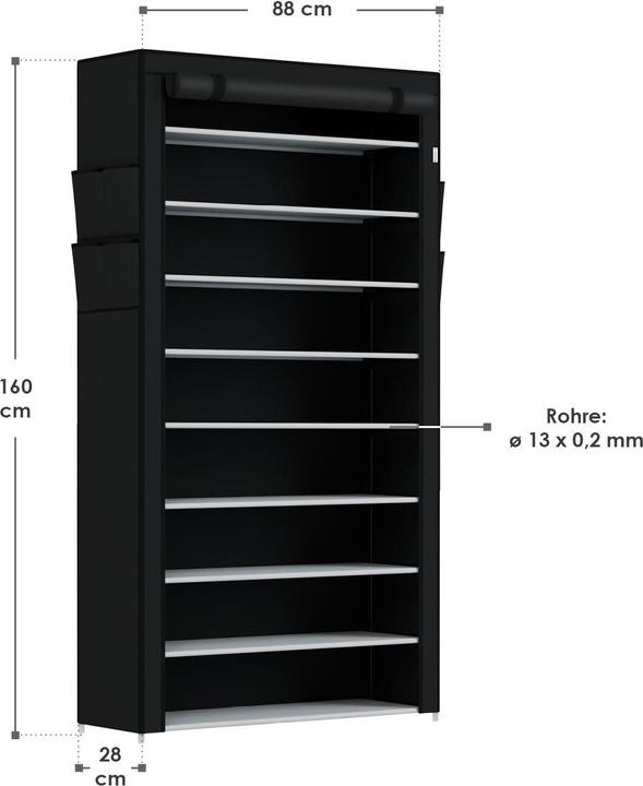 Actual product image Juskys Shoe cabinet (88 x 160 x 28 cm)