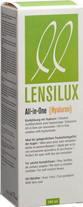 Image du produit Lensilux All-in-One hyaluron solution combinée +conteneur sol (Tout en un solution, 360 ml)
