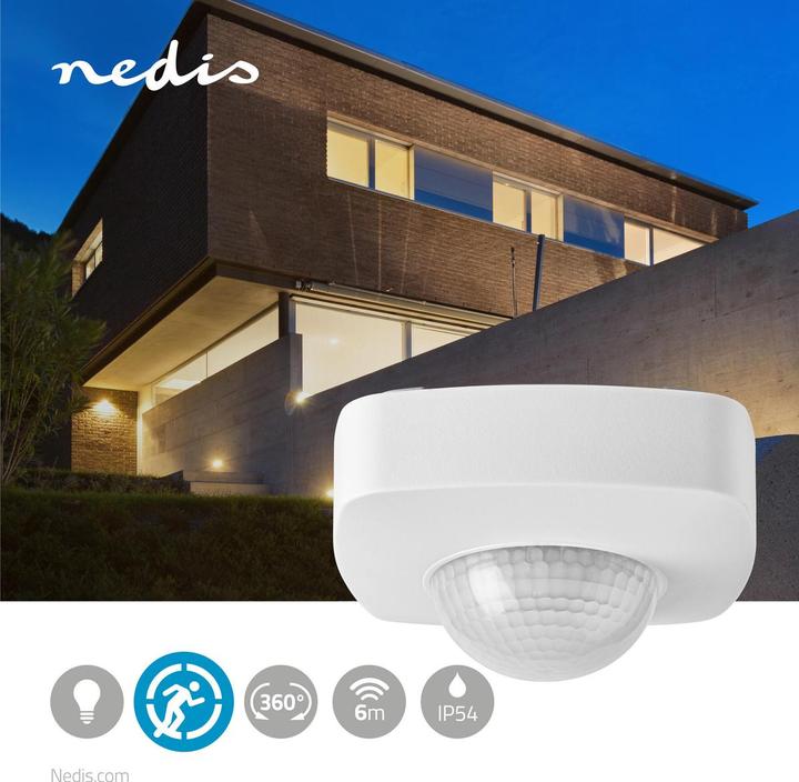 Produktbild Nedis Bewegungsmelder - Aussenbereich - Dreidrahtinstallation - IP54 - wetterfest - Anpassbare Einste (8 m)