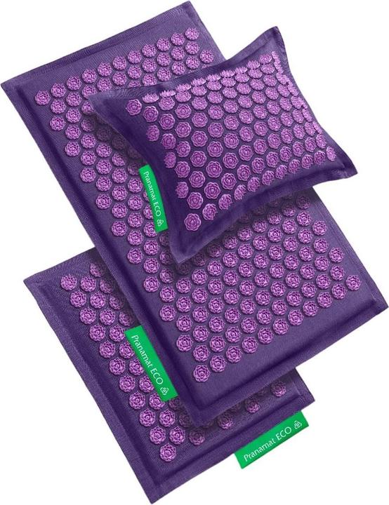 Actual product image Pranamat ECO massage set mat + cushion + mini mat dark purple