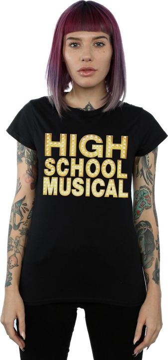 Actual product image Disney Womens/Ladies High School Musical The Musical Lights Logo Cotton T-Shirt (XXL)