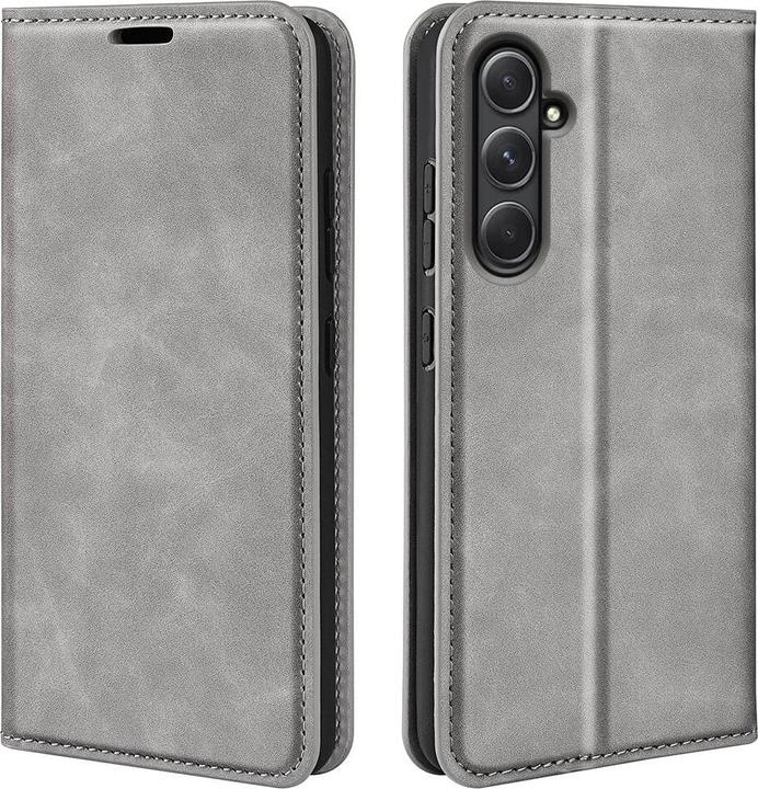 Cover-Discount Galaxy A55 - Stand Flip Case Hülle grau (Samsung Galaxy A55)