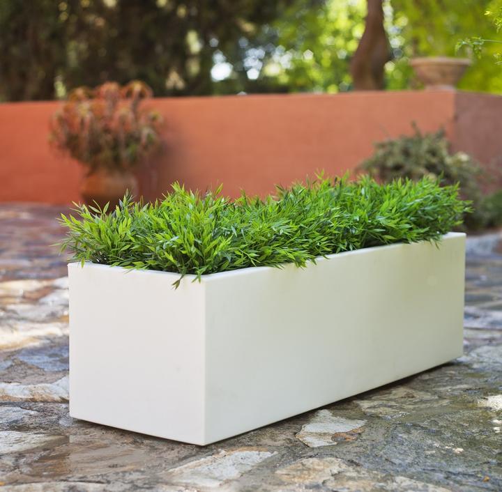 Actual product image Newgarden JARA 100 Planter XXL large square 100x40x36cm white 61L with water reservoir outside