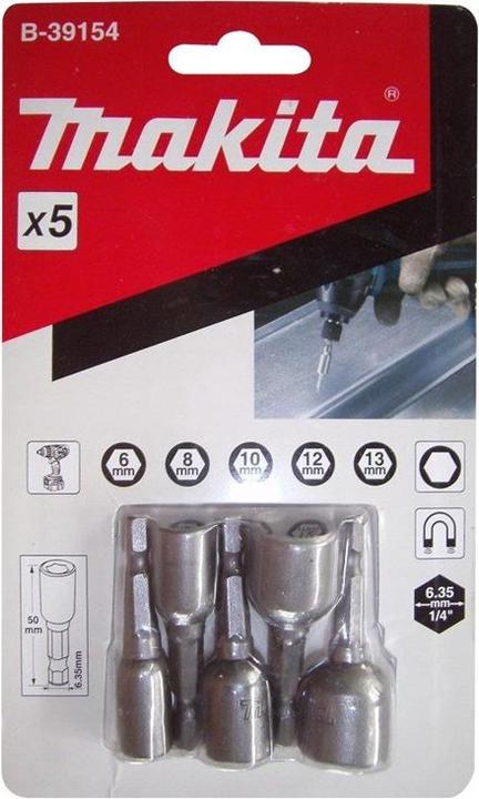Productafbeelding Makita Dopsleutelset 1/4 5st. (13 mm, 12 mm, 10 mm)