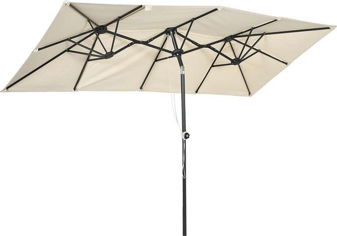 Produktbild Swisshandel24 Doppelsonnenschirm neigbar, Polyester, Creme 150 x 295cm (2.95 m)