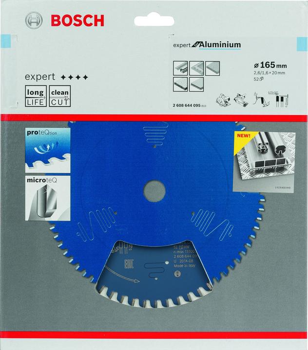 Produktbild Bosch Professional Zubehör Kreissägeblatt Expert for Aluminium, 165 x 20 x 2,6 mm, 52