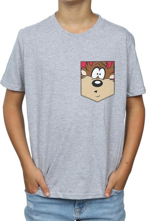 Image du produit Looney Tunes - T-shirt TASMANIAN DEVIL FACE FAUX POCKET - Garçon (128)