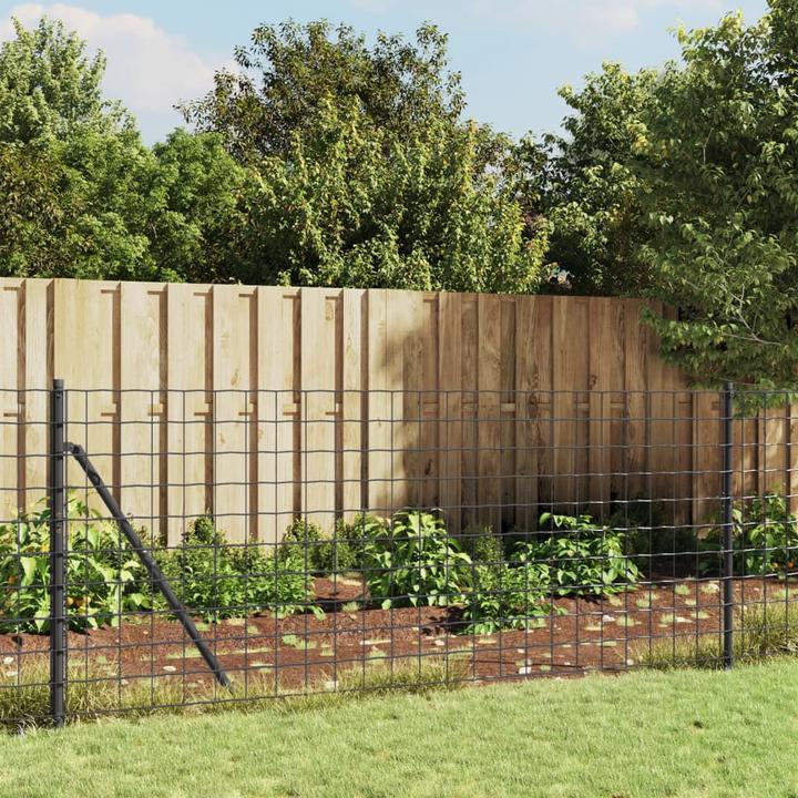 Produktbild VidaXL Maschendrahtzaun mit Bodenhülsen Anthrazit 1x10 m