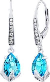 Image du produit Silvego Boucles d'oreilles Clarissa en argent avec topaze suisse et zirconium brillant JJJ1267ETS