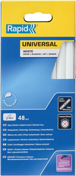 Produktbild Rapid Universal weisse Klebesticks Ø12x190mm 48 Stück
