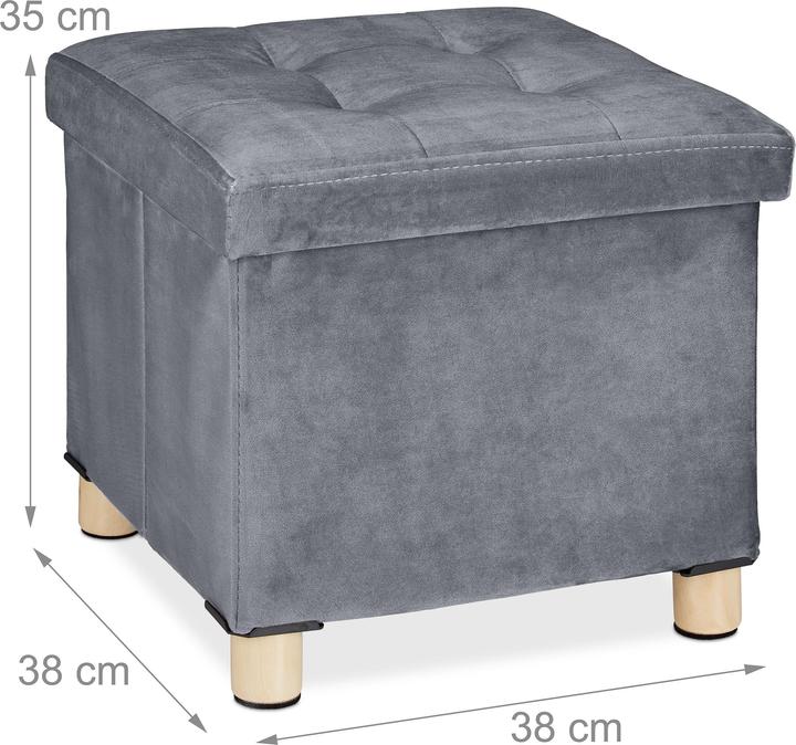 Image du produit Relaxdays Tabouret en velours