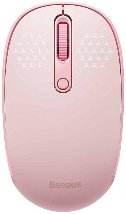 Actual product image Baseus Wireless Mouse F01B Tri-Mode 2.4 G BT5.0 1600 DPI (pink) (Wireless)